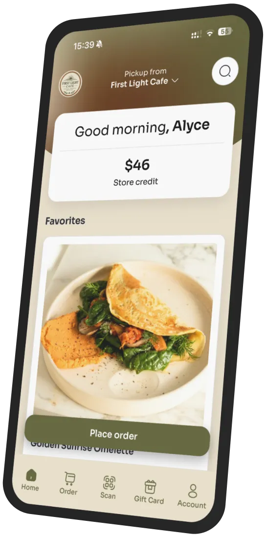 First Light Cafe app preview