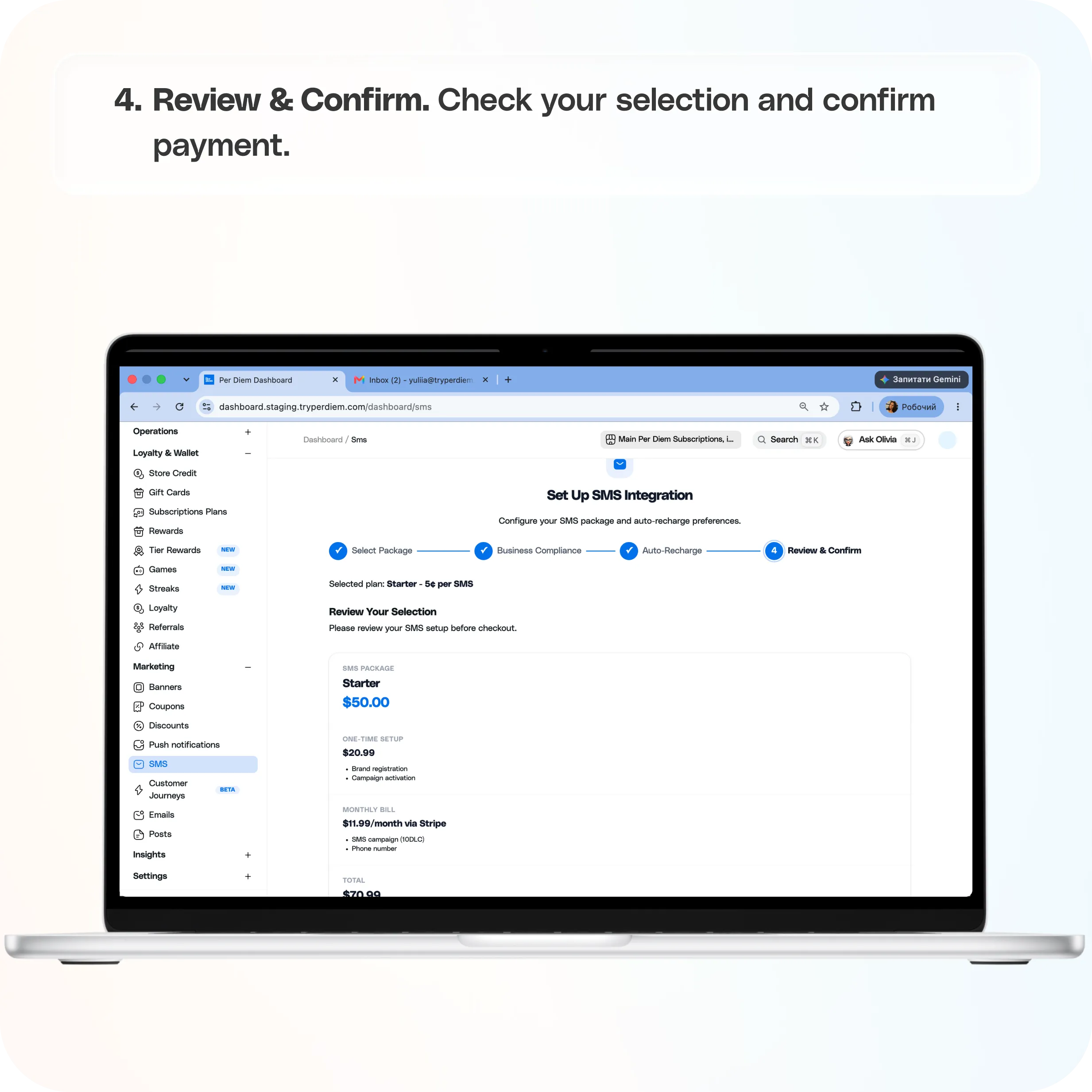 Getting Started with SMS in Per Diem — screenshot 4 of 4