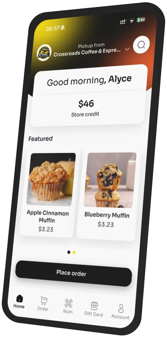 Crossroads Coffee & Espresso app preview