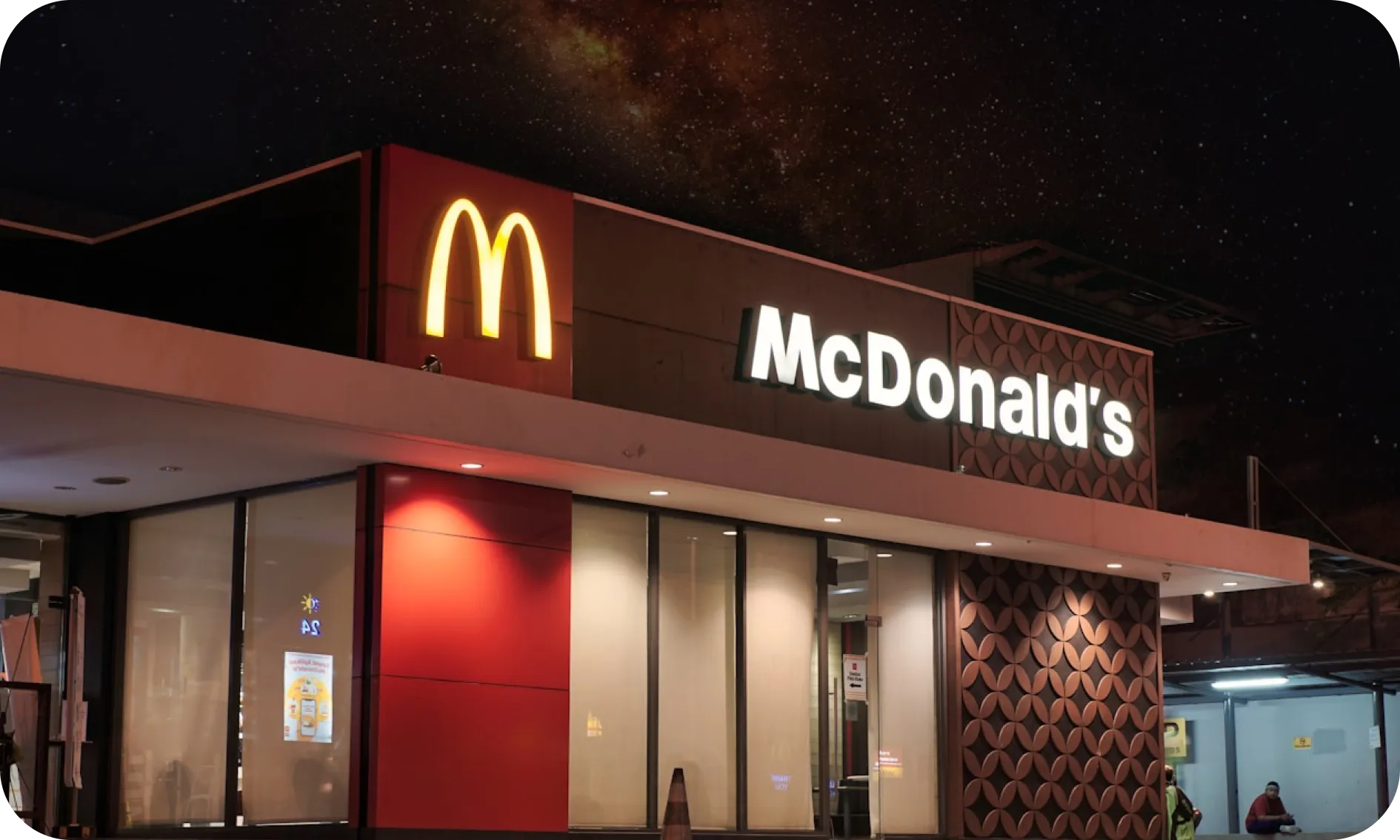 McDonald's storefront at night