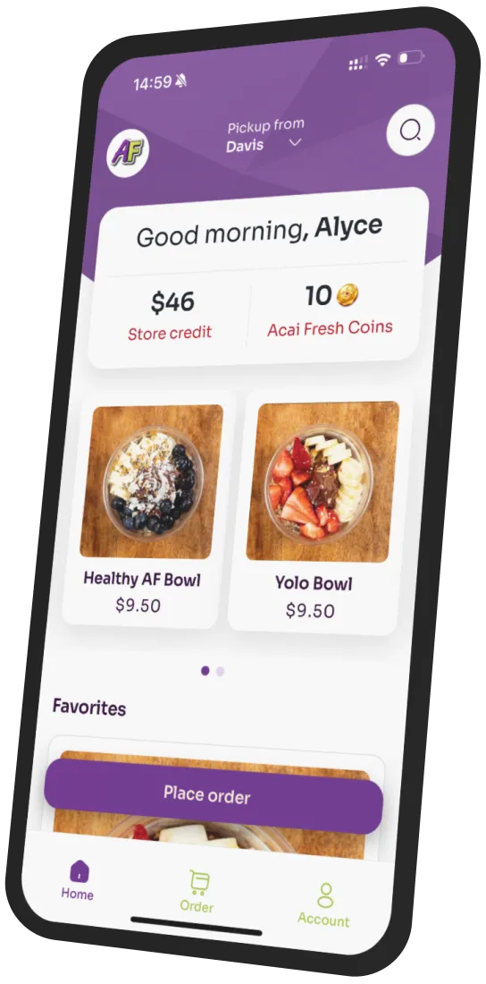 Açaí Fresh app preview