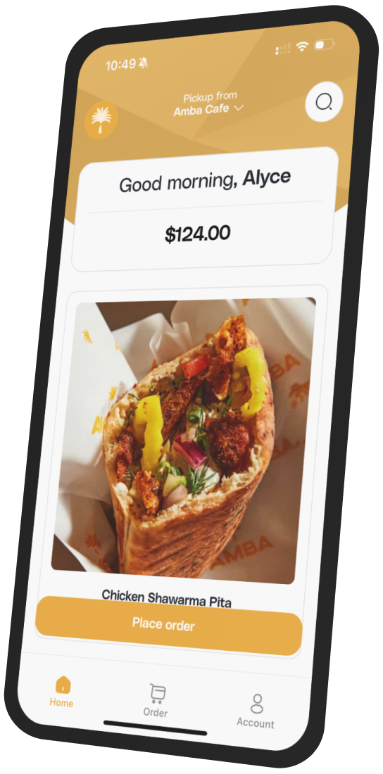 Amba Cafe app preview