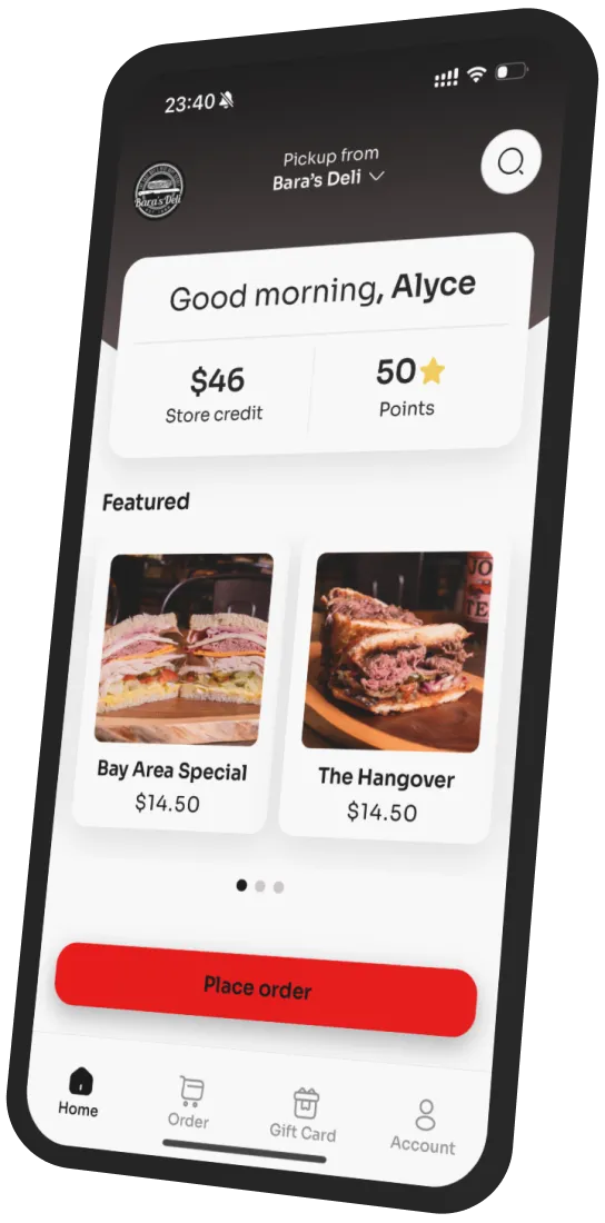 Bara's Deli app preview