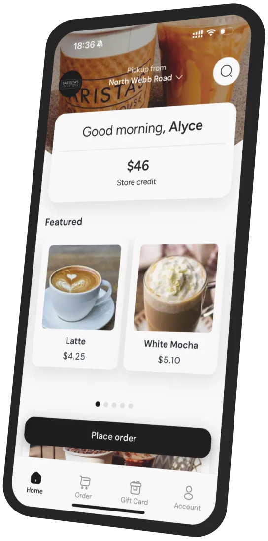 Barista's Coffee House app preview