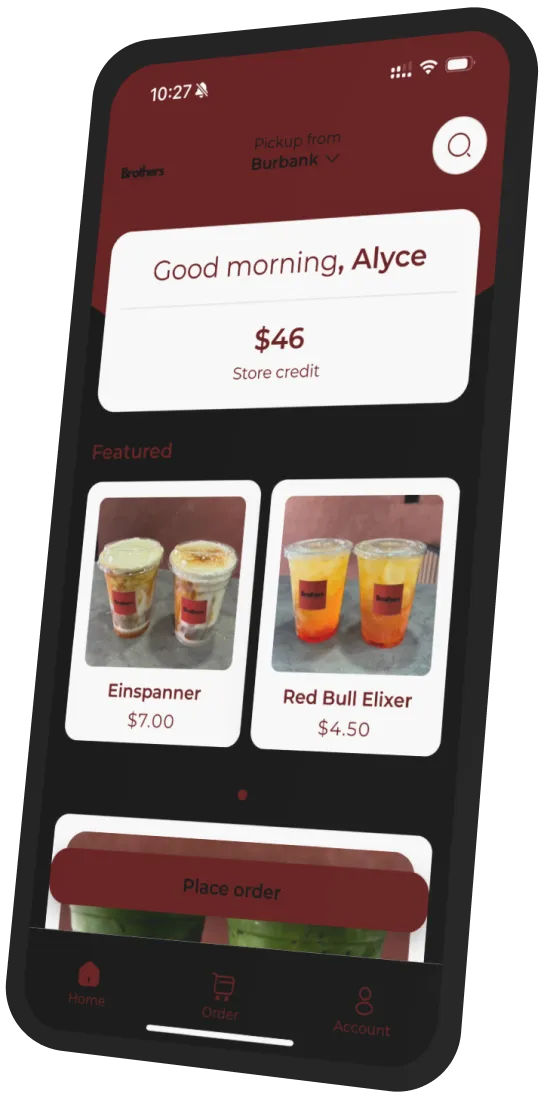 Brothers Coffee app preview