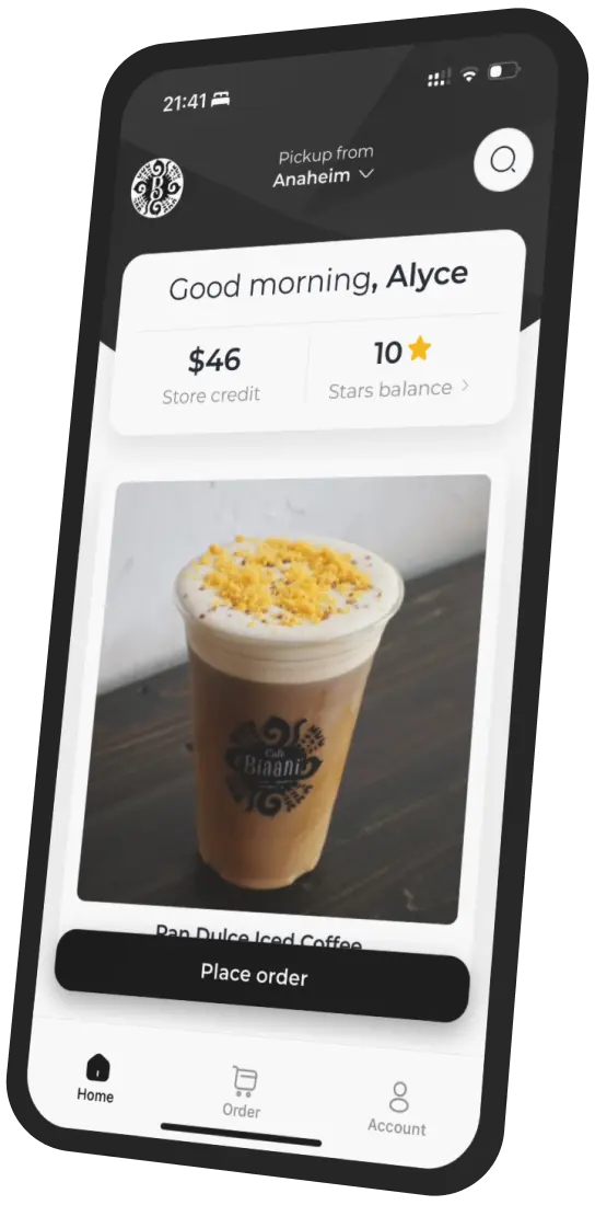 Cafe Biaani app preview