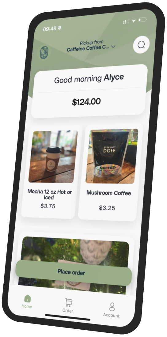 Caffeine Coffee Cafe app preview