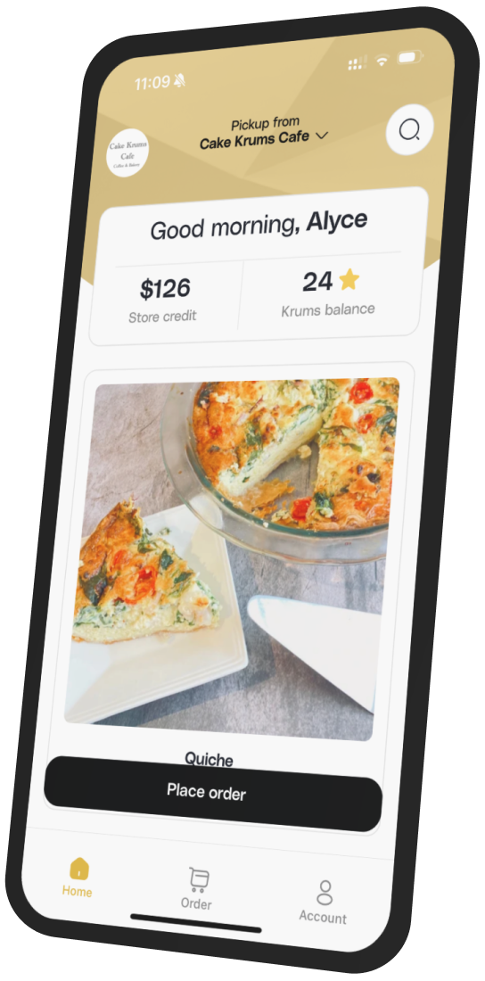 Cake Krums Cafe app preview