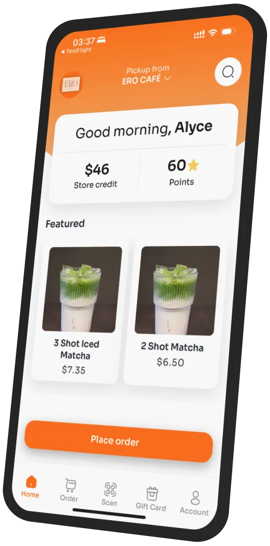 ERO CAFÉ app preview