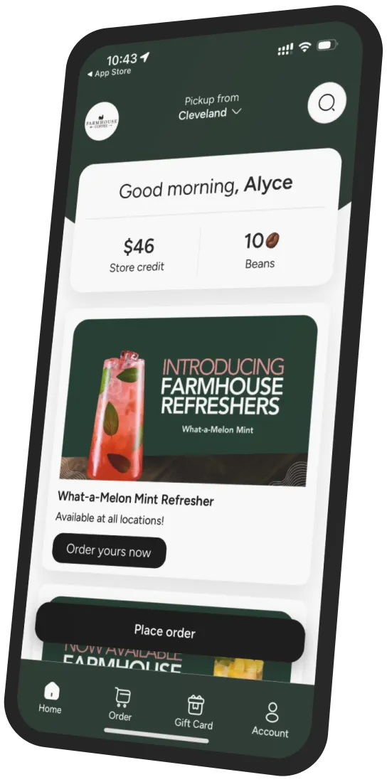 Farmhouse Coffee app preview