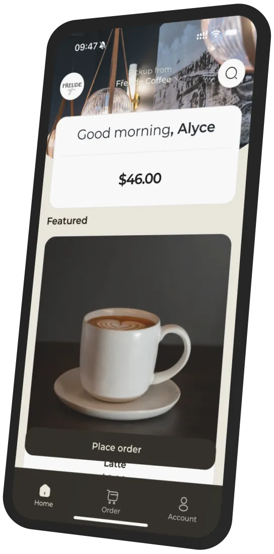 Fřeude Coffee app preview