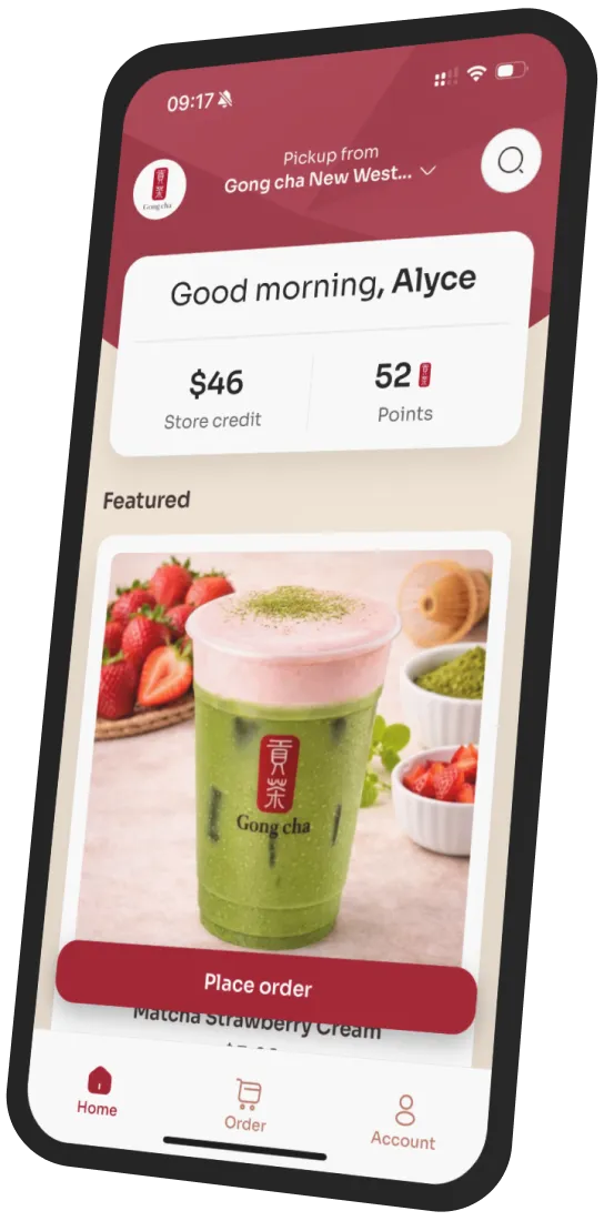 Gong cha New Westminster app preview