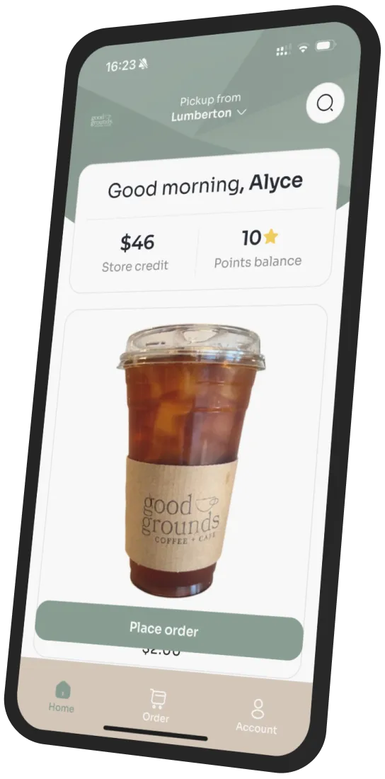 Good Grounds Coffee + Café app preview