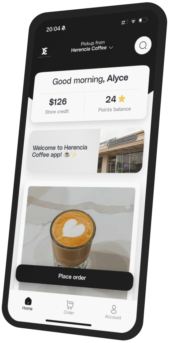 Herencia Coffee app preview