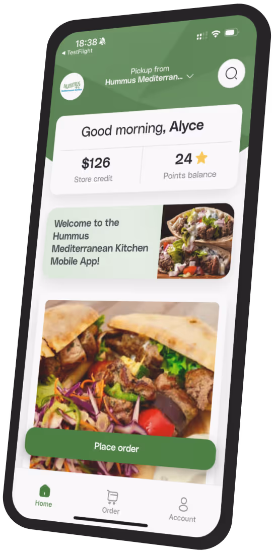 Hummus Mediterranian Kitchen app preview