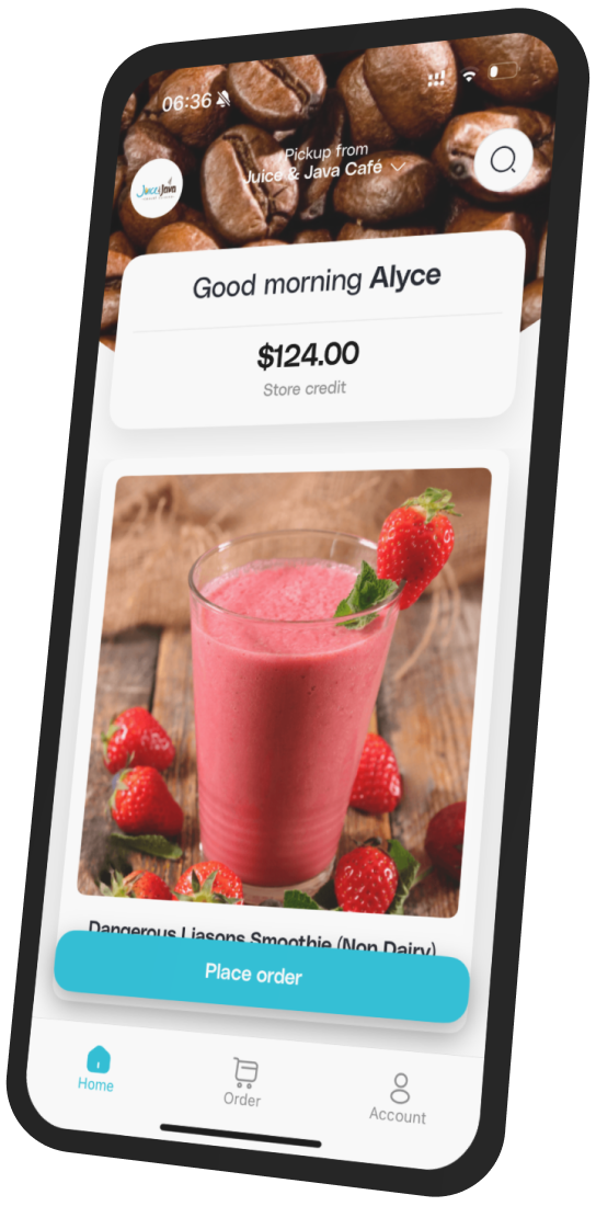 Juice and Java Café app preview