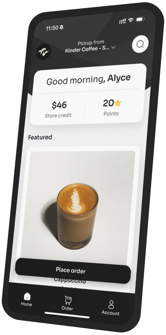 Kinder Coffee app preview
