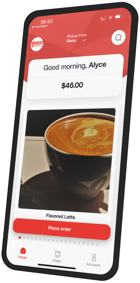 La Victoria Coffee app preview