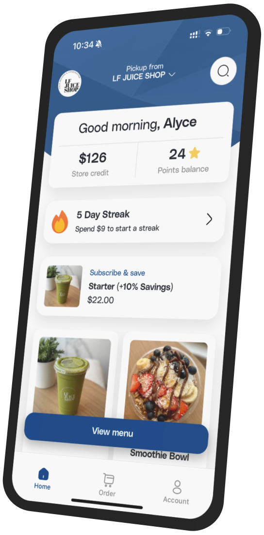 LF JUICE SHOP app preview