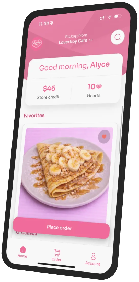 Loverboy Cafe app preview