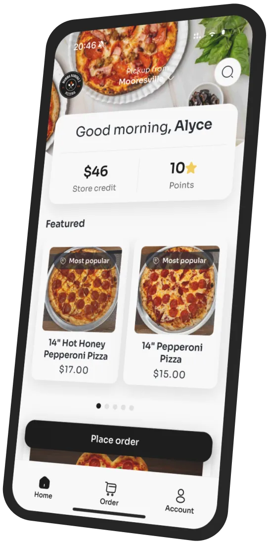 Mamma Ramona's Pizzeria app preview
