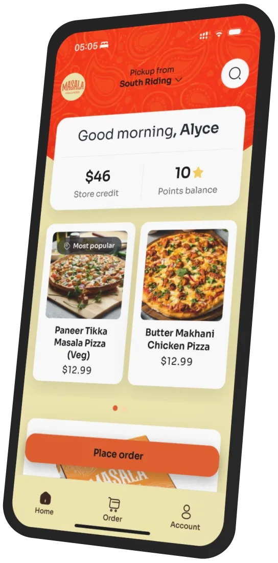 Masala Pizza & Bitezz app preview