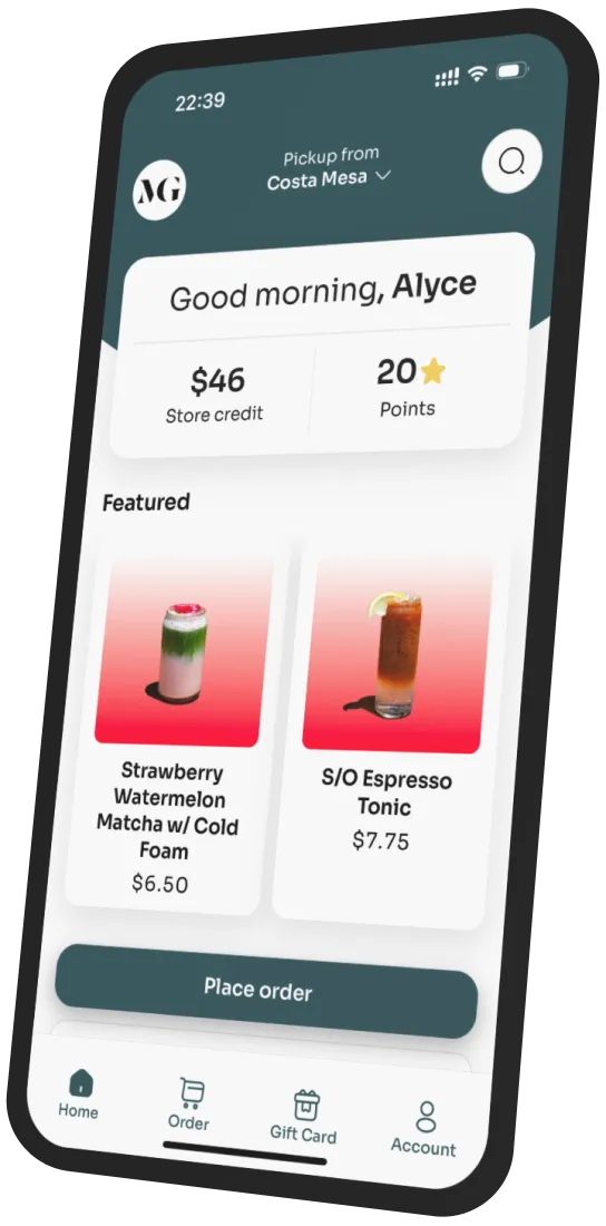 MoonGoat Coffee app preview