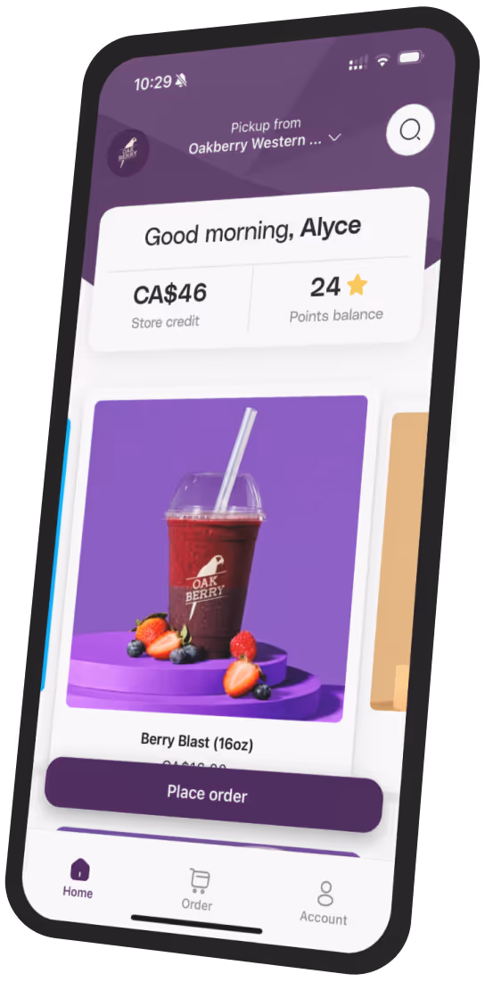 Oakberry CA app preview