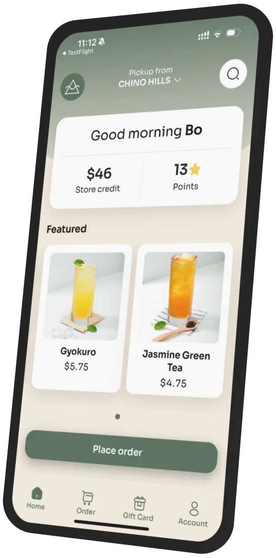 OMOMO TEA SHOPPE app preview
