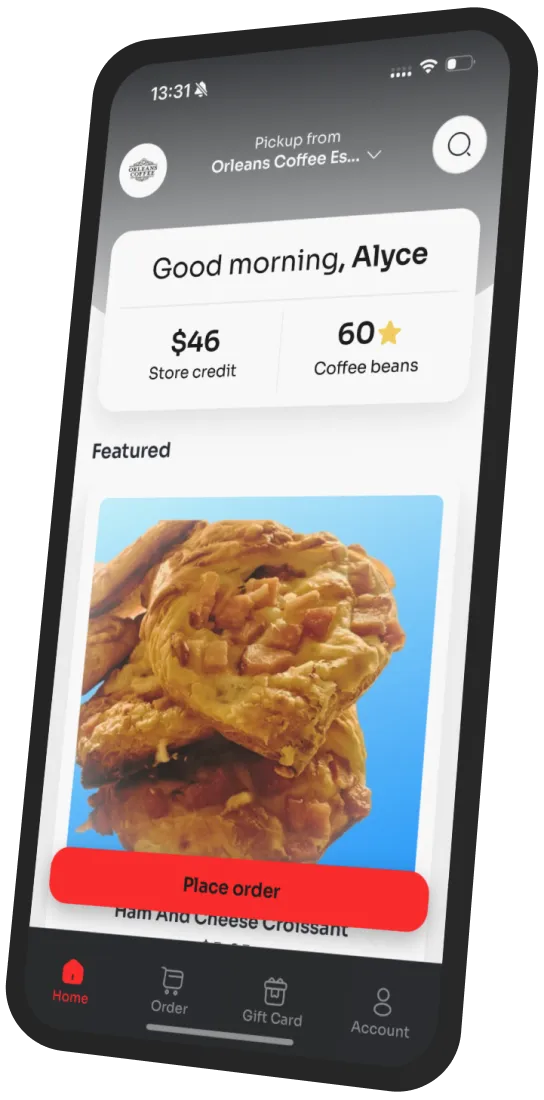 Orleans Coffee Espresso Bar app preview