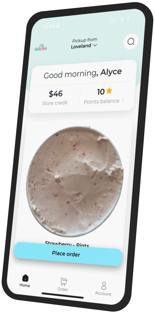 Paradice Cream Loveland app preview