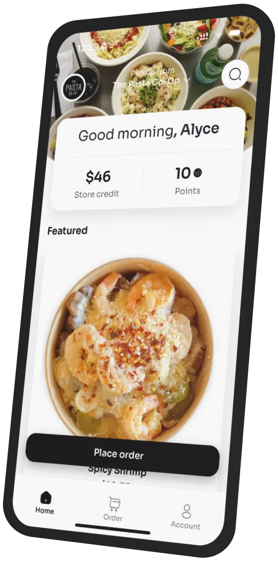 Pasta Co-Op app preview