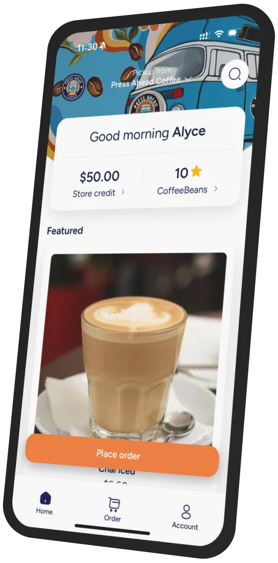 Press Ahead Coffee app preview