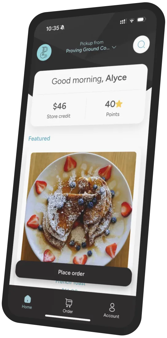 Proving Ground Coffee app preview