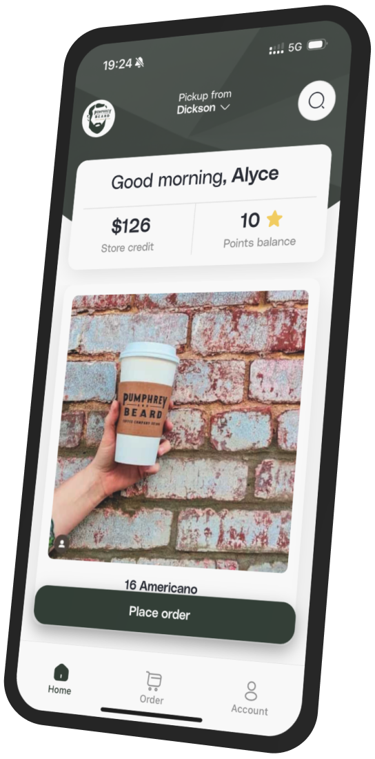 Pumphrey and Beard Coffee Co. app preview