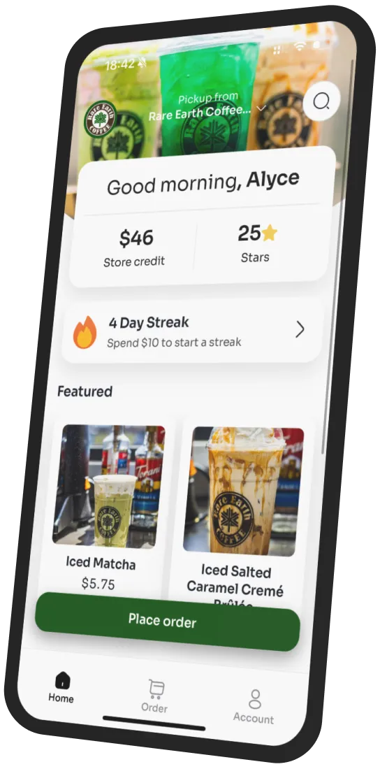 Rare Earth Coffee app preview