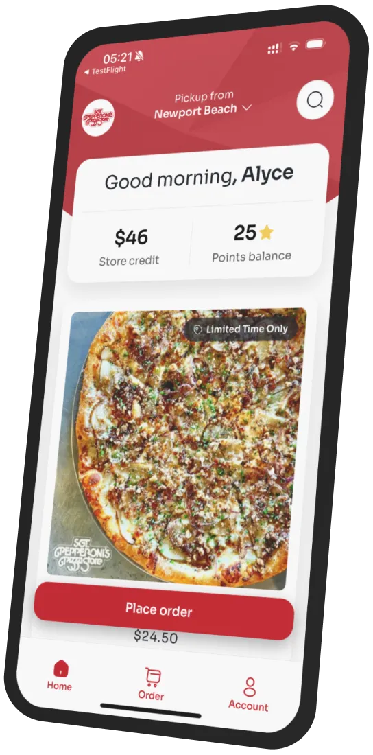 Sgt. Pepperoni's app preview