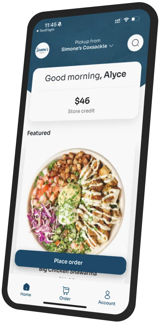 Simone's Kitchen NY app preview