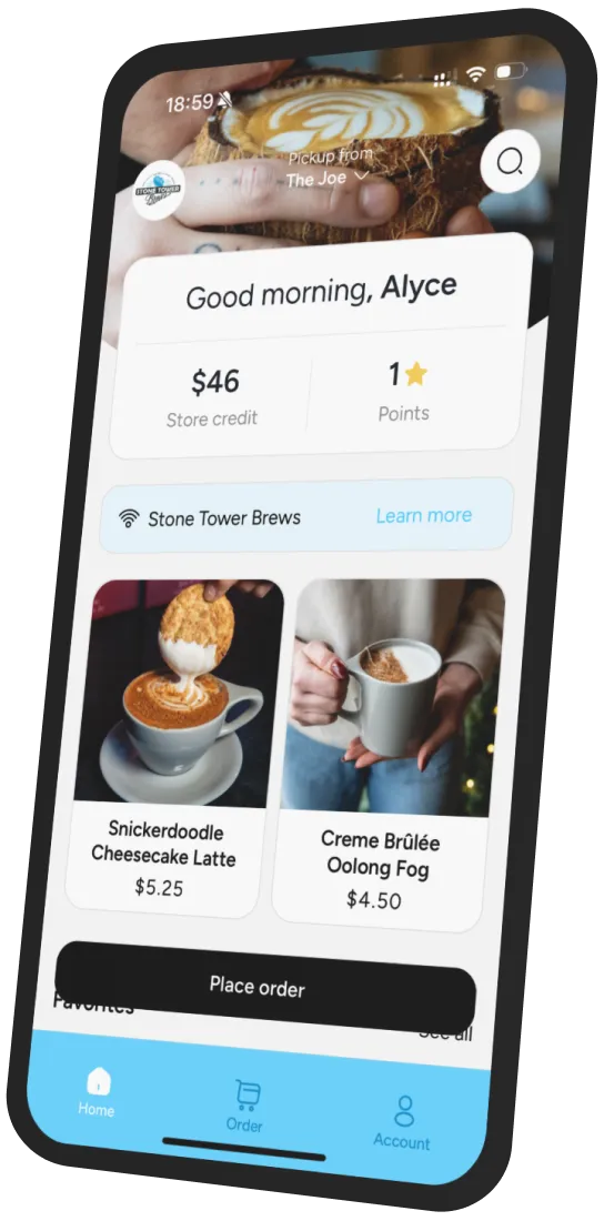 Stone Tower Coffee app preview