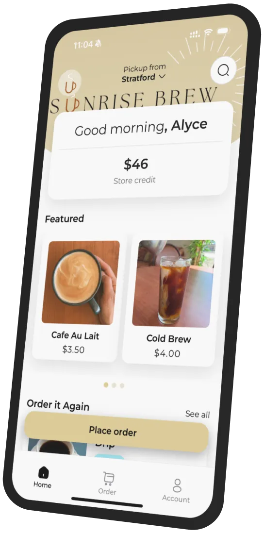 Sunrise Brew app preview
