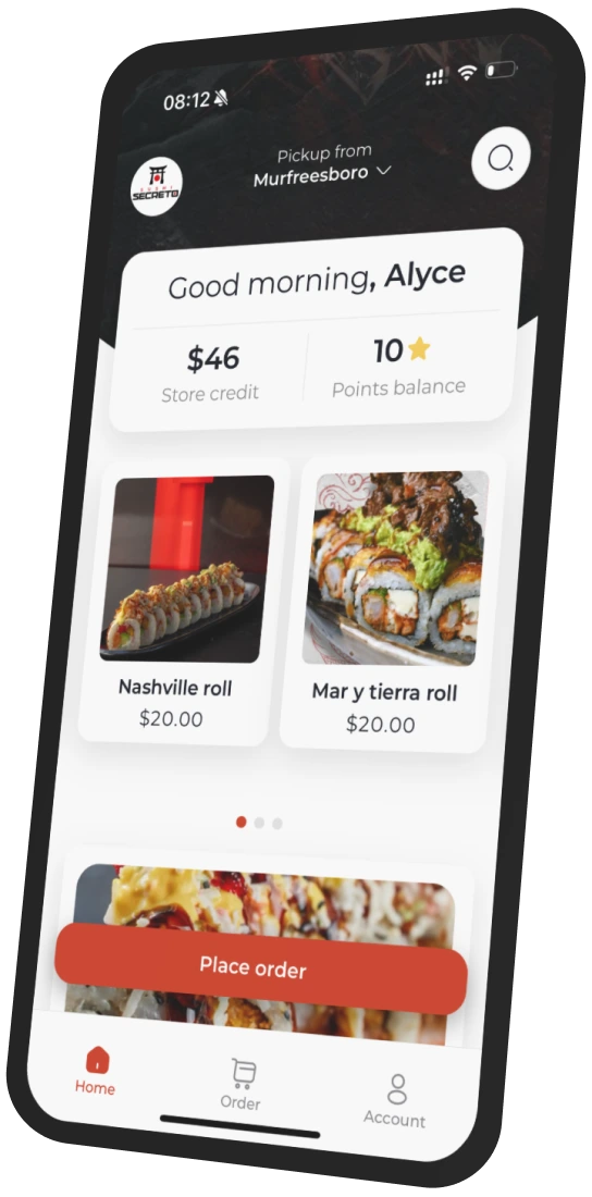 Sushi Secreto app preview