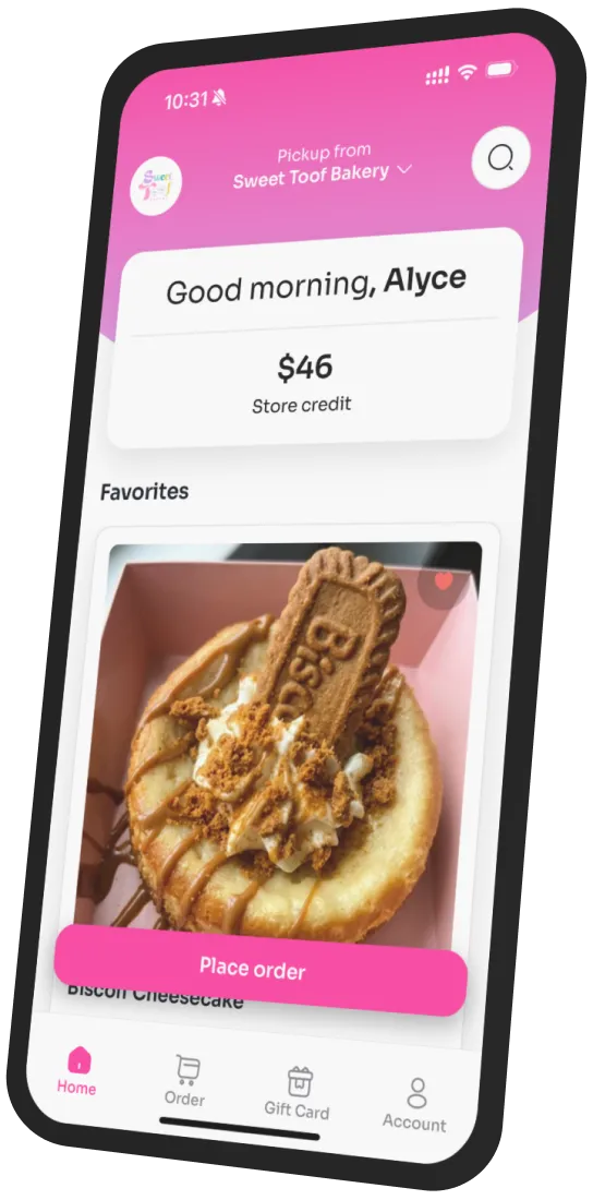 Sweet Toof Bakery app preview