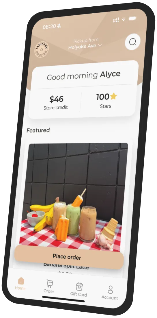 Tapestry Coffee app preview