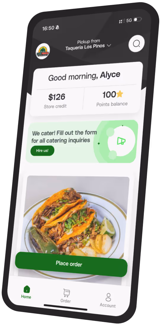 Los Pinos Taqueria app preview