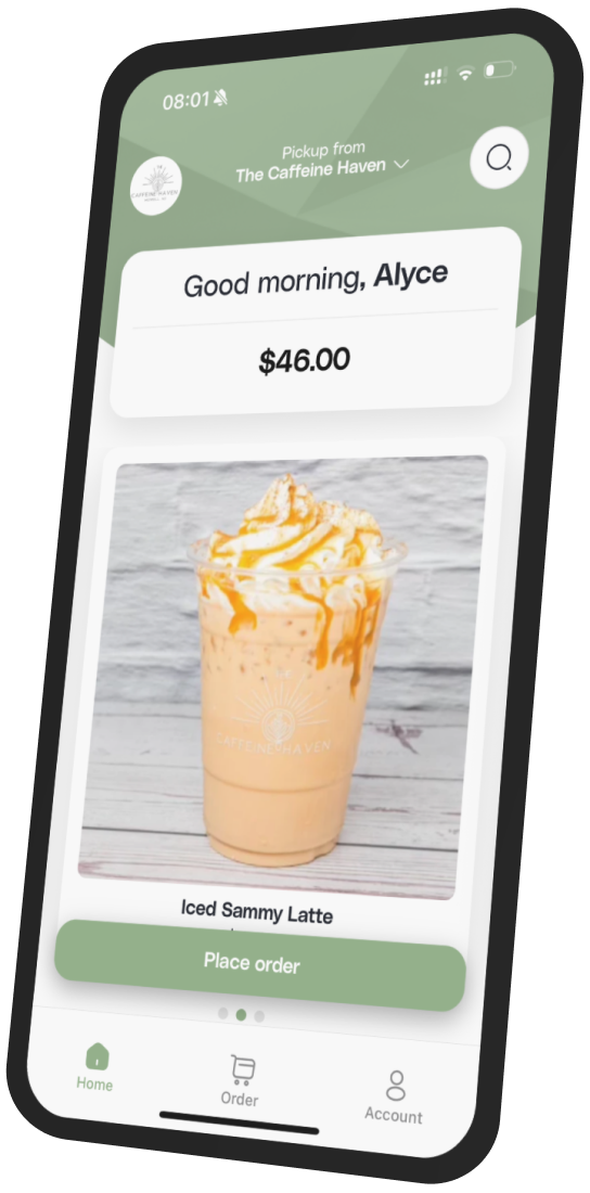 The Caffeine Haven app preview