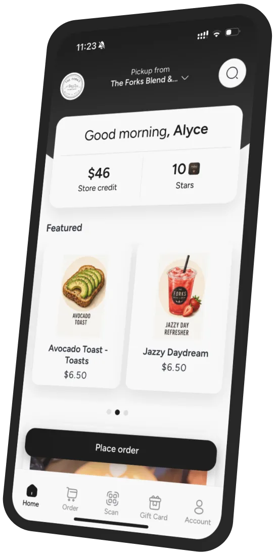 The Forks Blend & Brew app preview