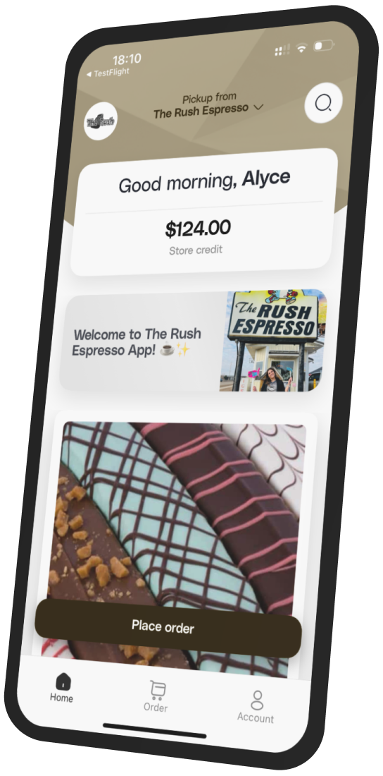 The Rush Espresso app preview