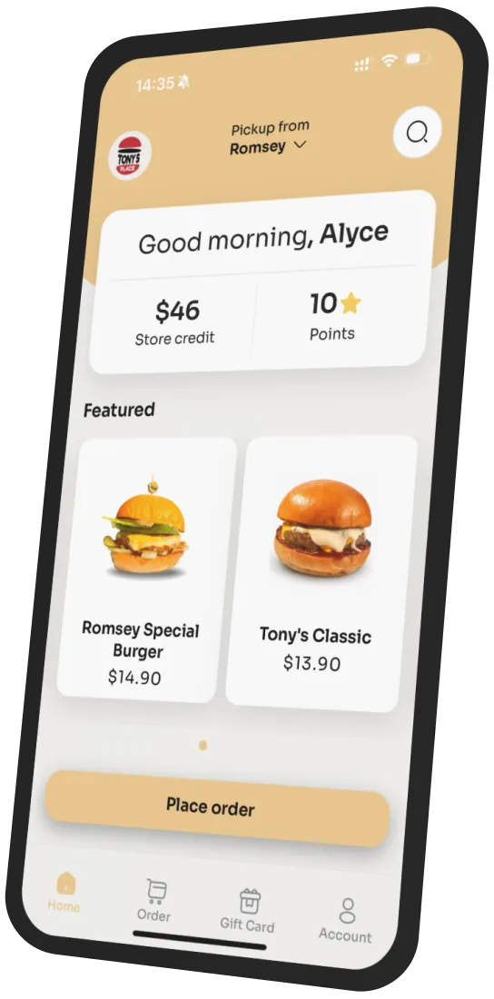 Tony's Place app preview