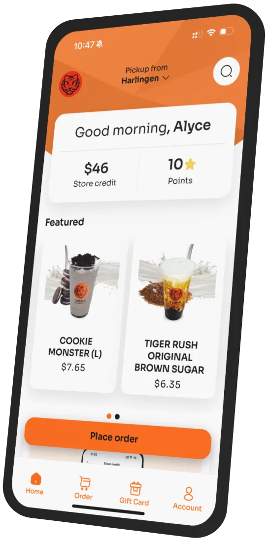 Tora Bakery Cafe app preview