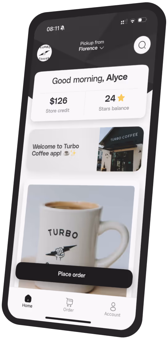 Turbo Coffee app preview